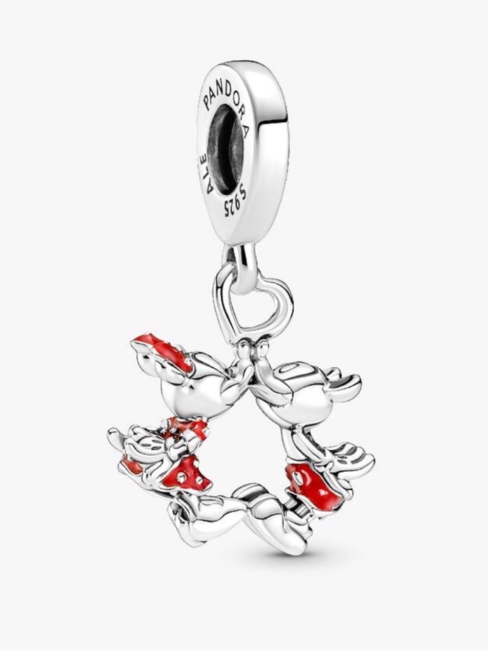 Authentic Pandora Disney Mickey Mouse & Minnie Mouse Kissing Dangle Charm - NWOT